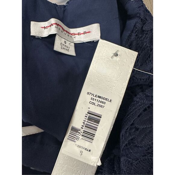 Kay Unger Claudia Pleated Lace Gown Size 8 $398 - Picture 8 of 8